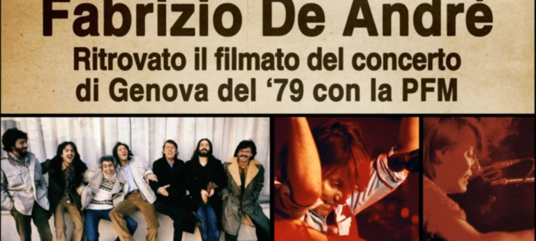 “FABRIZIO DE ANDRE’ E PFM. IL CONCERTO RITROVATO” TORNA IN SALA L’11/3. GRANDE SUCCESSO AL BOX OFFICE, IN SOLI 3 GIORNI OLTRE UN MILIONE DI EURO DI INCASSO